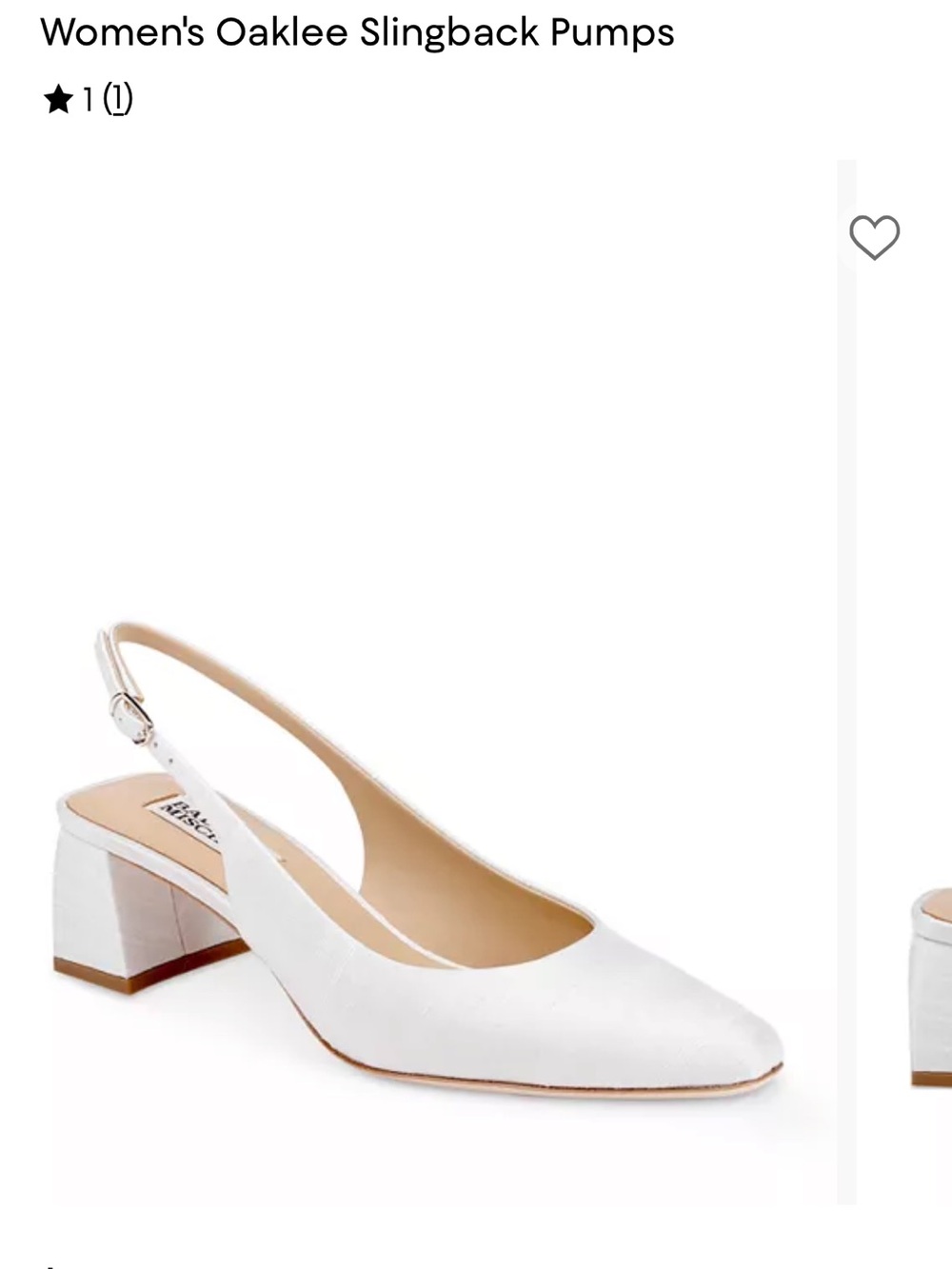 Badgley mischka White Slingback heels